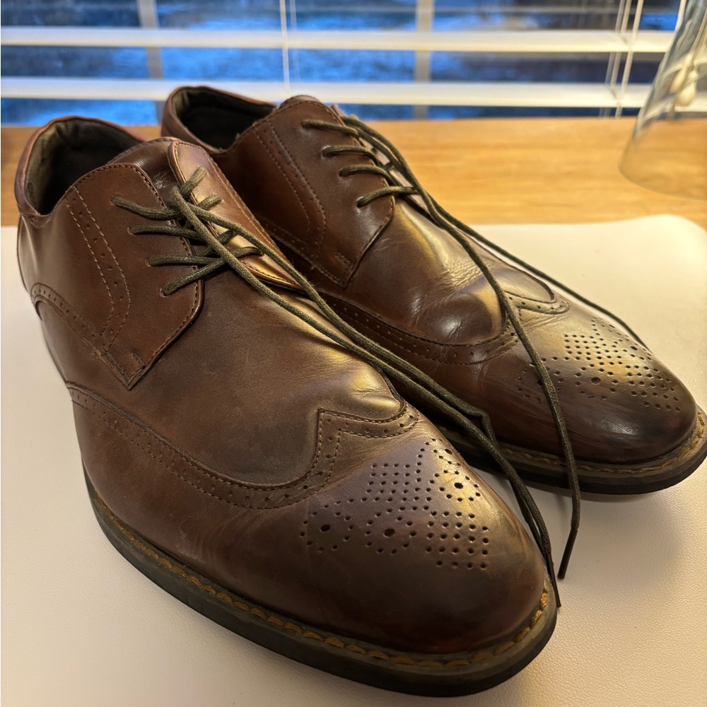 Joseph Abboud Brown Leather Dress Shoes